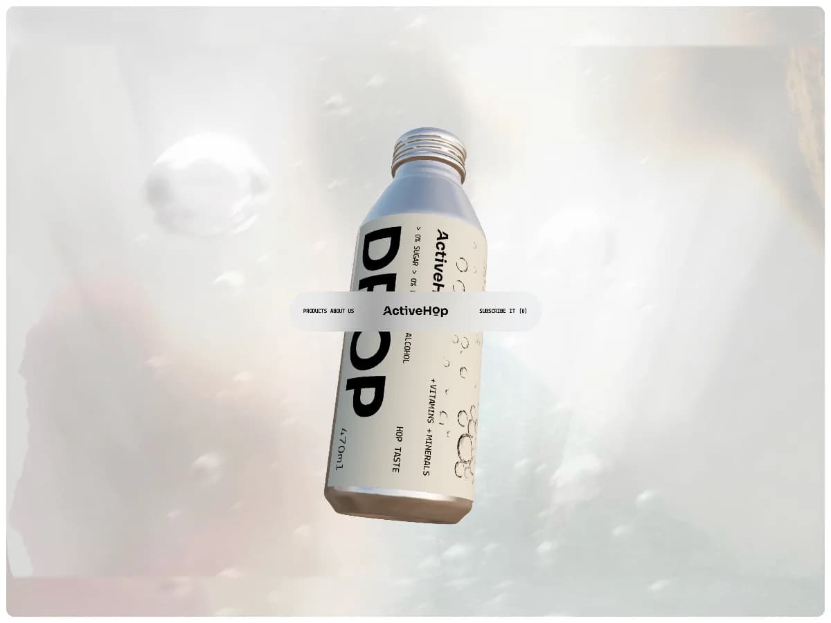 ActiveHop - Sparkling Hop Water | Outdoor Inside website preview by Six Socks Studio