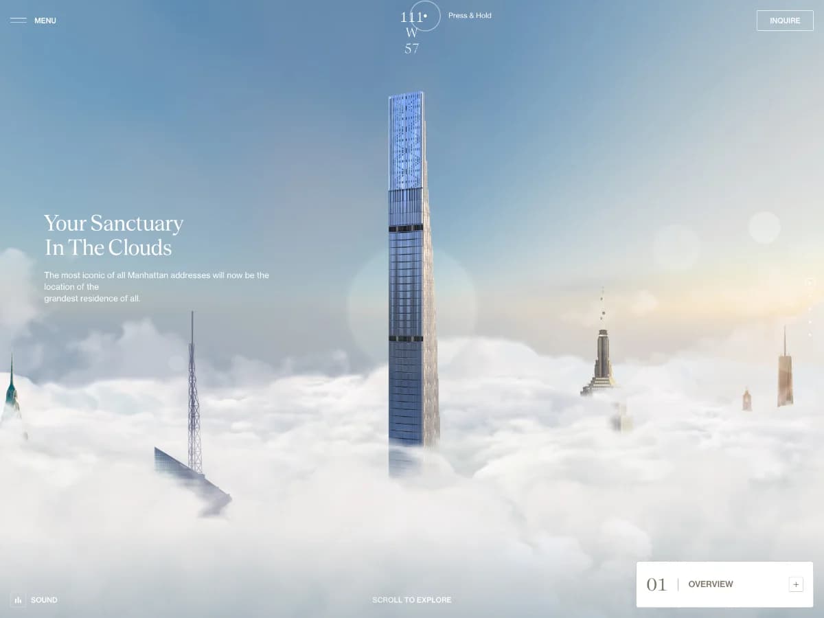Quadplex 80 | Luxury Penthouse in Manhattan | 111 West 57th website preview by Samuel Honigstein