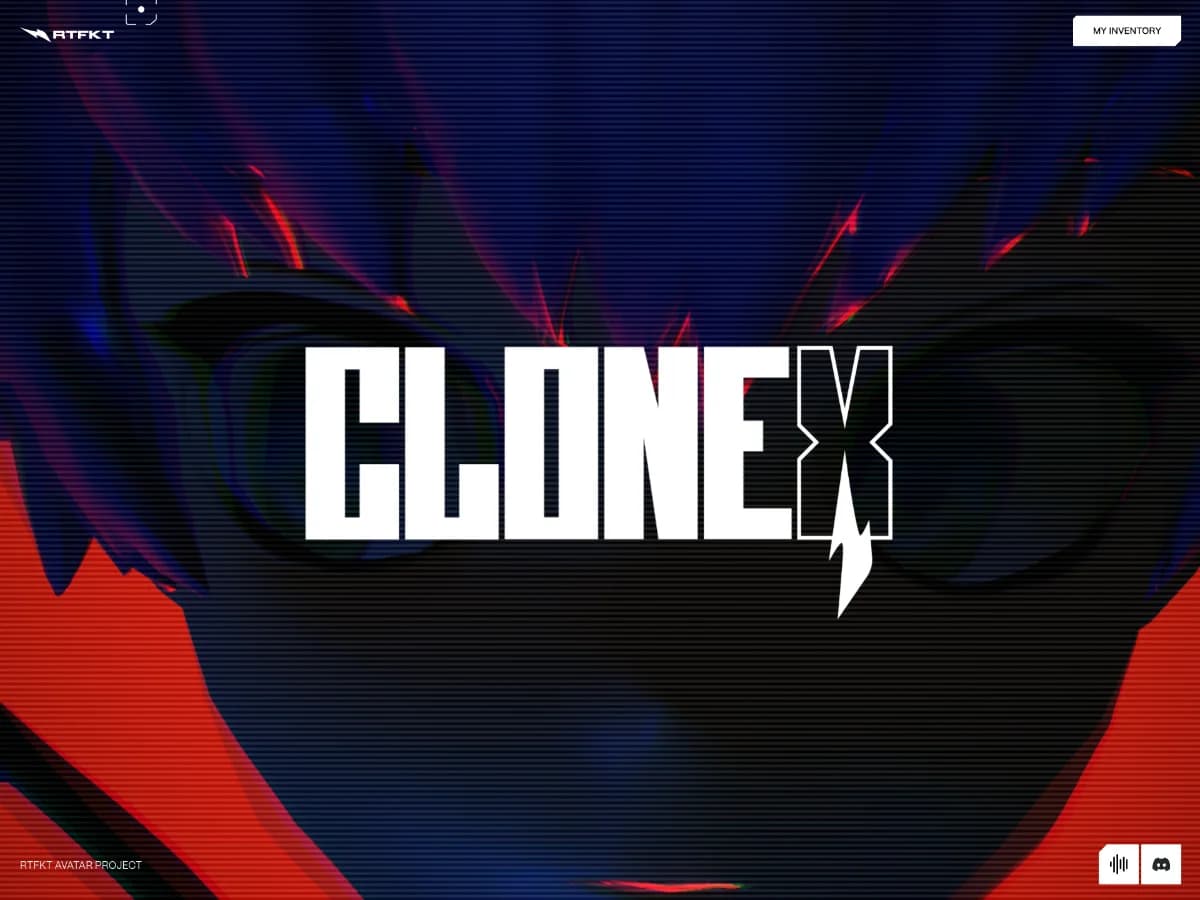 RTFKT: CLONEX NFT AVATARS website preview by Samuel Honigstein