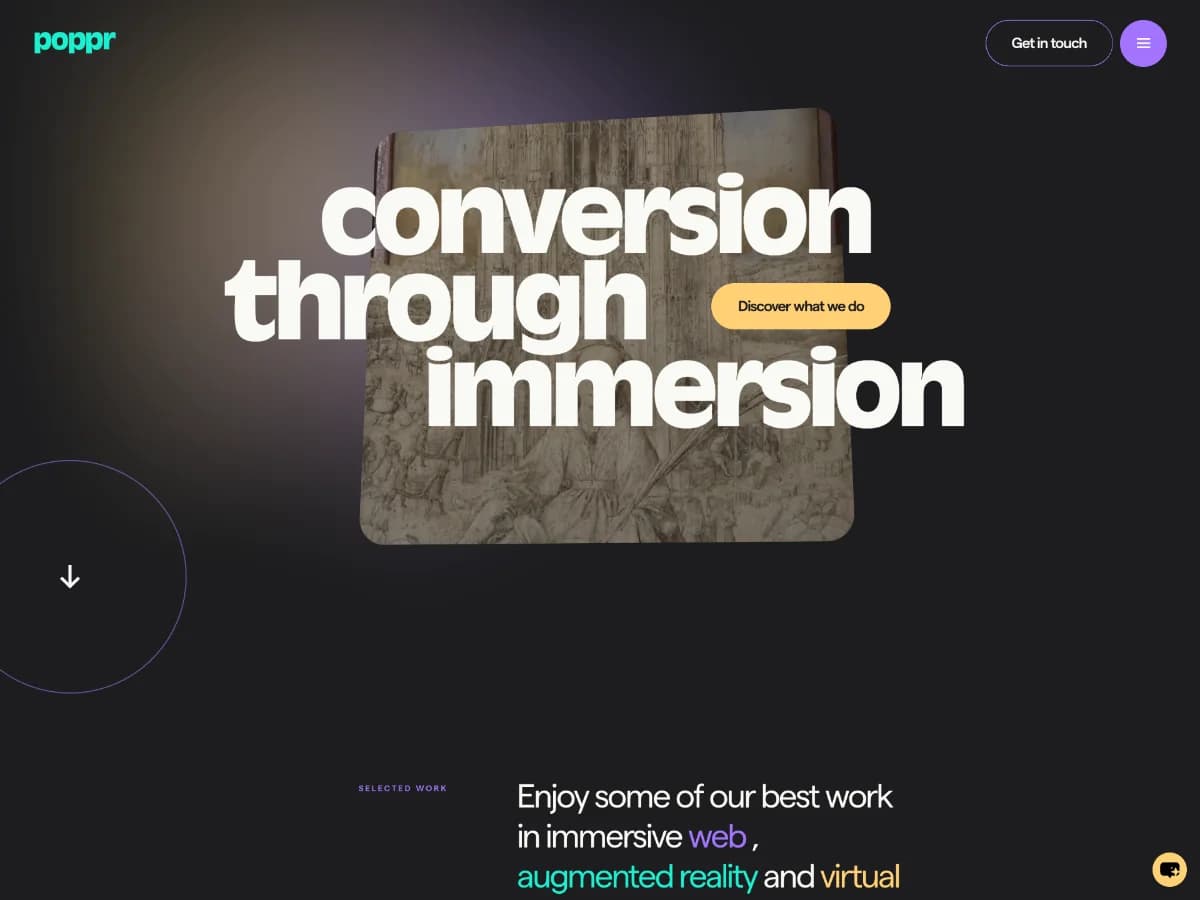 Poppr | Custom High-End Virtual Tours and Immersive Experience… website preview by Samuel Honigstein