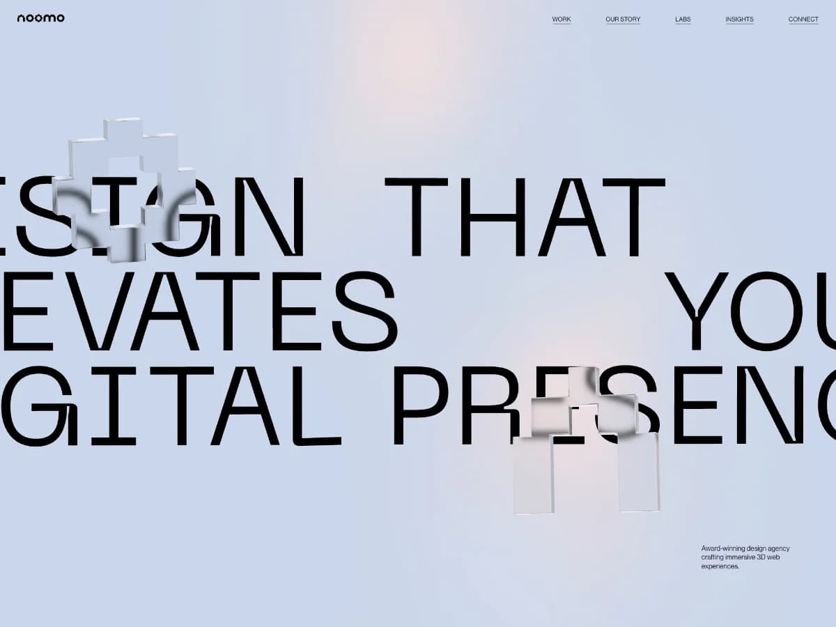 Digital Storytelling & 3D Website Design Agency | Noomo website preview by Noomo Agency