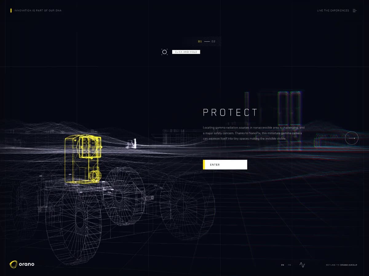Orano website preview by Bruno Simon