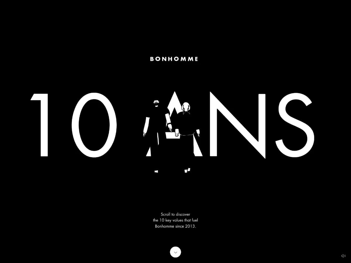 Bonhomme | 10 ans website preview by Bruno Simon