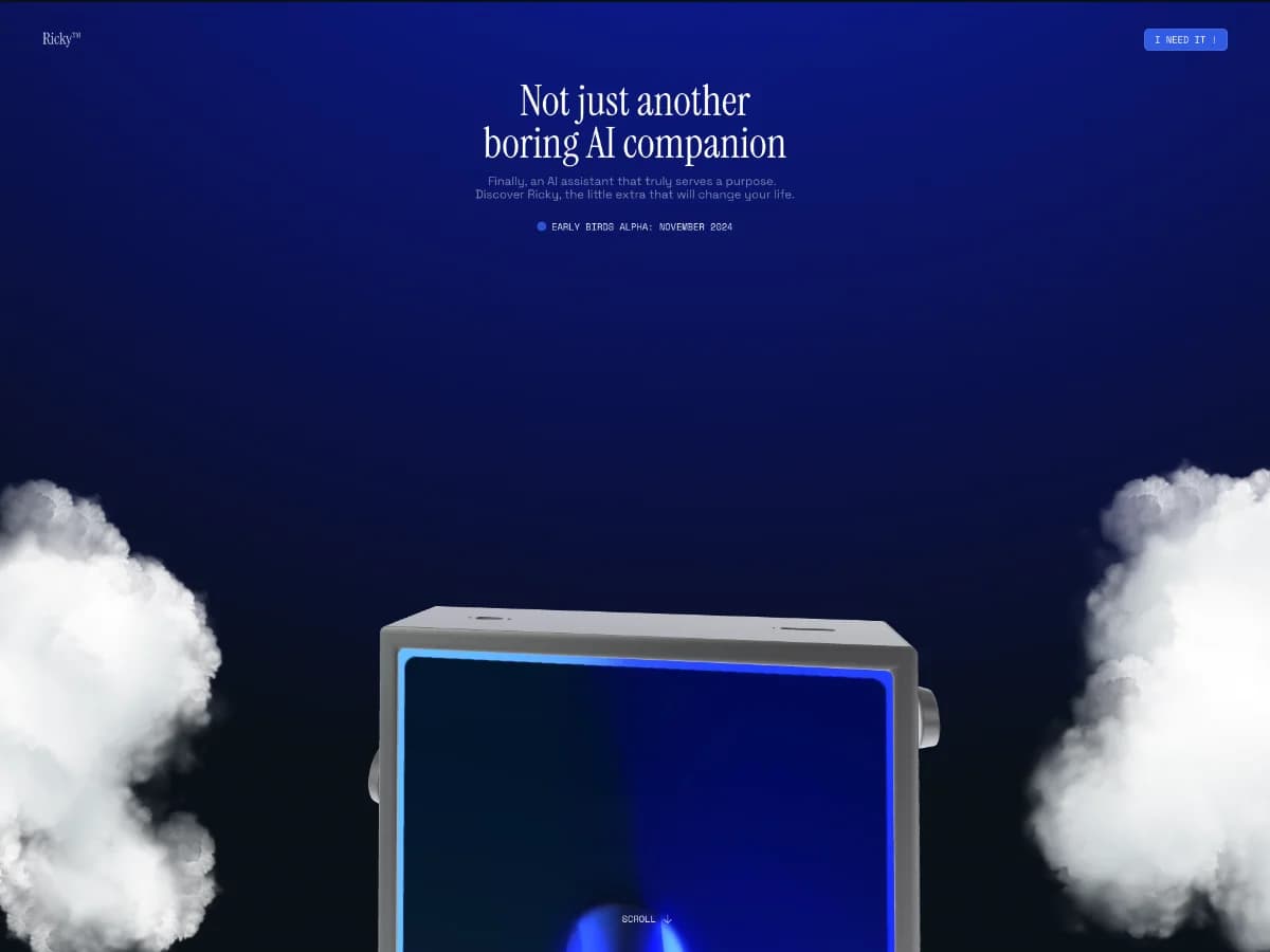Ricky - Not just another boring AI companion website preview by Studio 9P