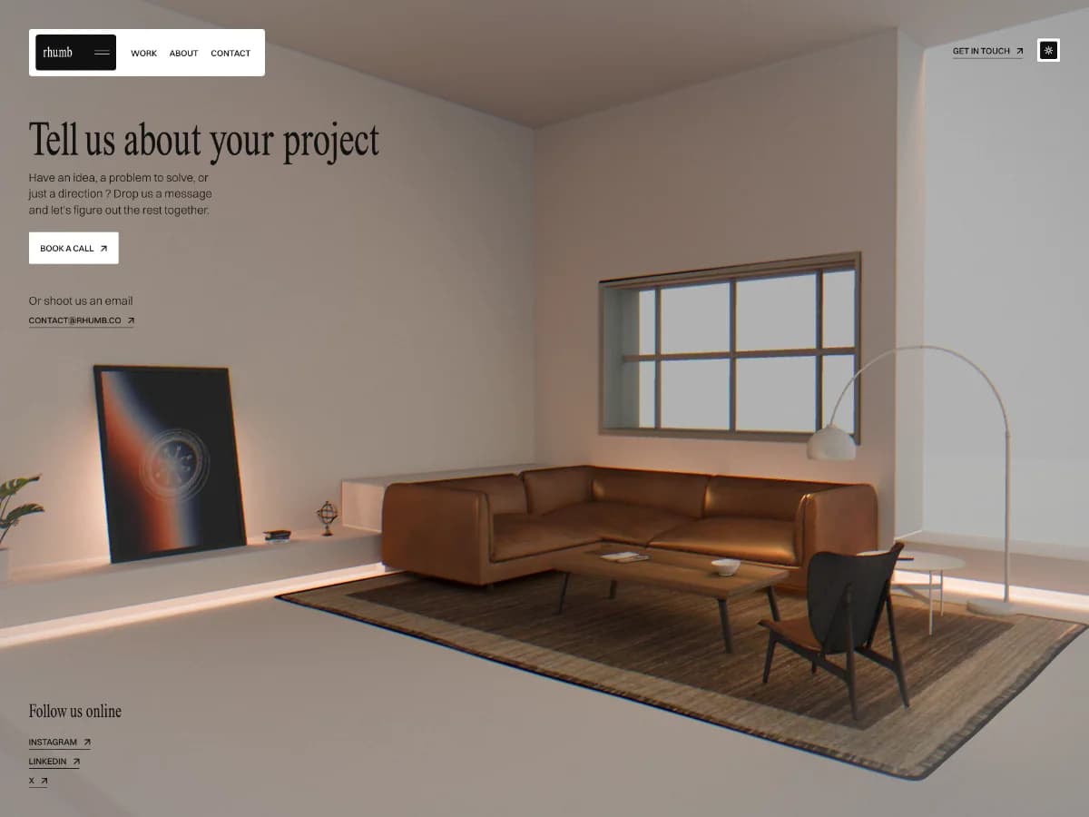 Rhumb Studio — Design & development studio website preview by Maël Ruffini