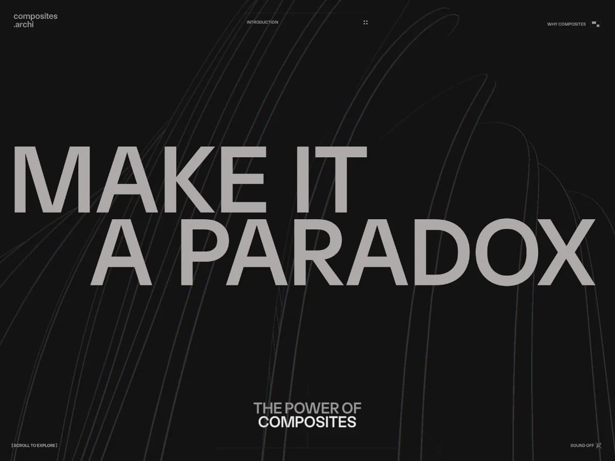 Composite materials | Architecture of new possibilities website preview by Julien Renau
