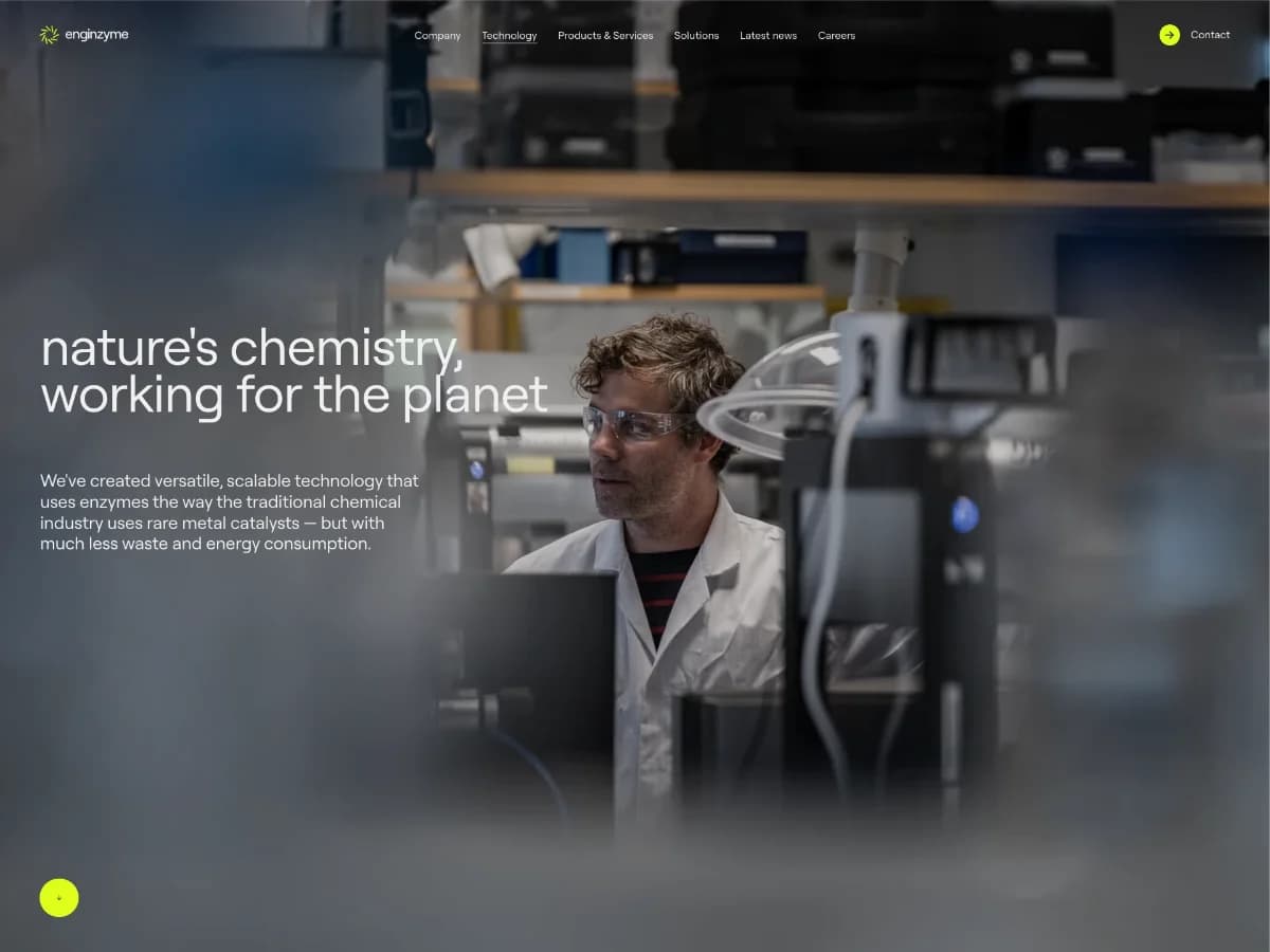 Enginzyme website preview by Numbered