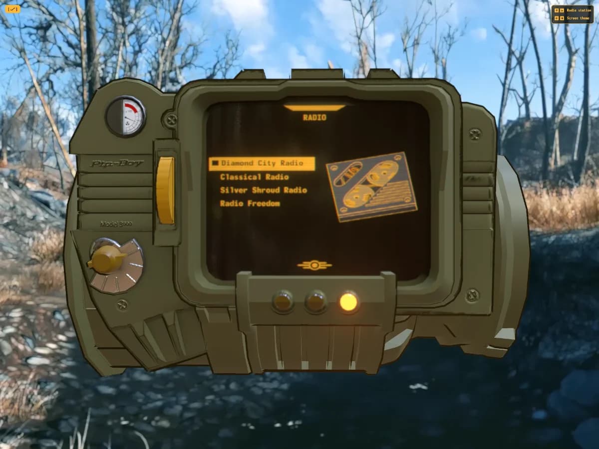 Pip boy radio website preview by Sabrina Laneve