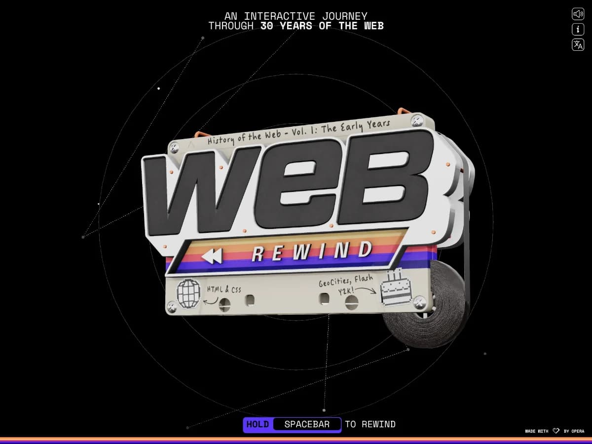 Web Rewind website preview by Opera