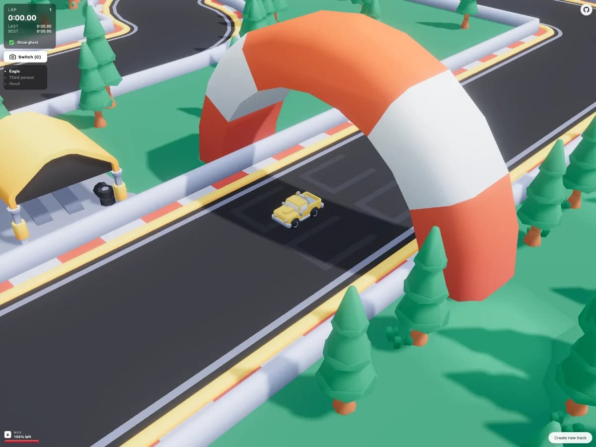 Racing website preview by Mr.doob