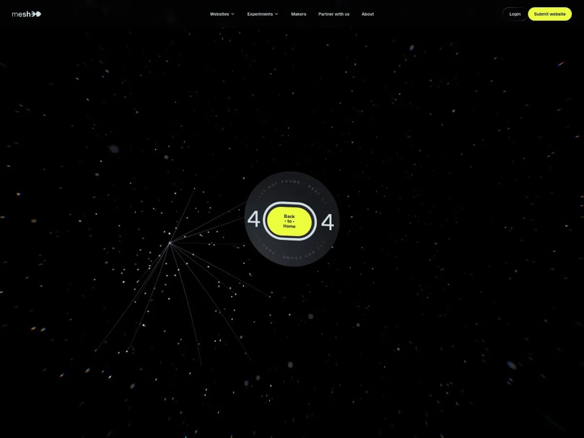mesh3d - 404 page website preview by Mesh3d