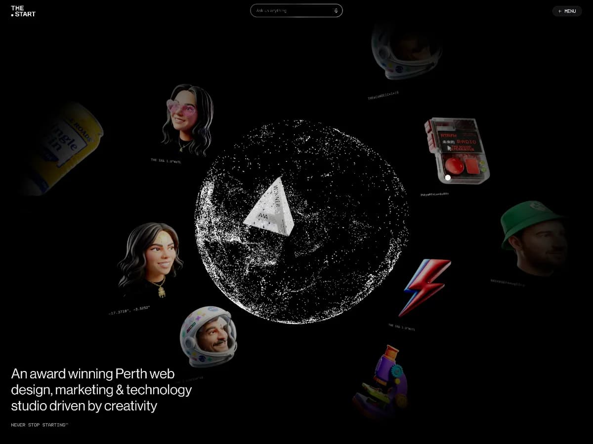 The Start website preview by The Start