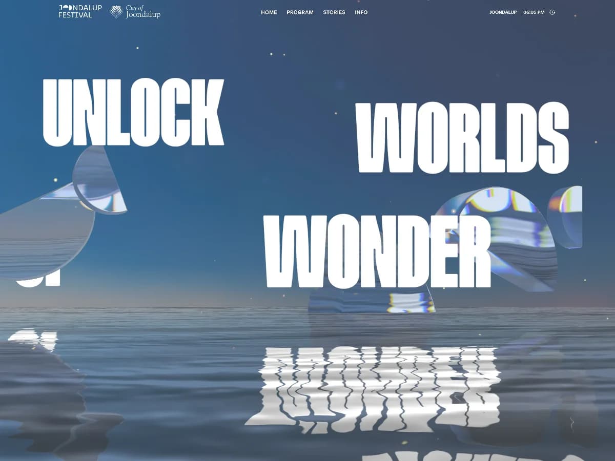 Joondalup Festival 2026 · Unlock Worlds of Wonder website preview by The Start
