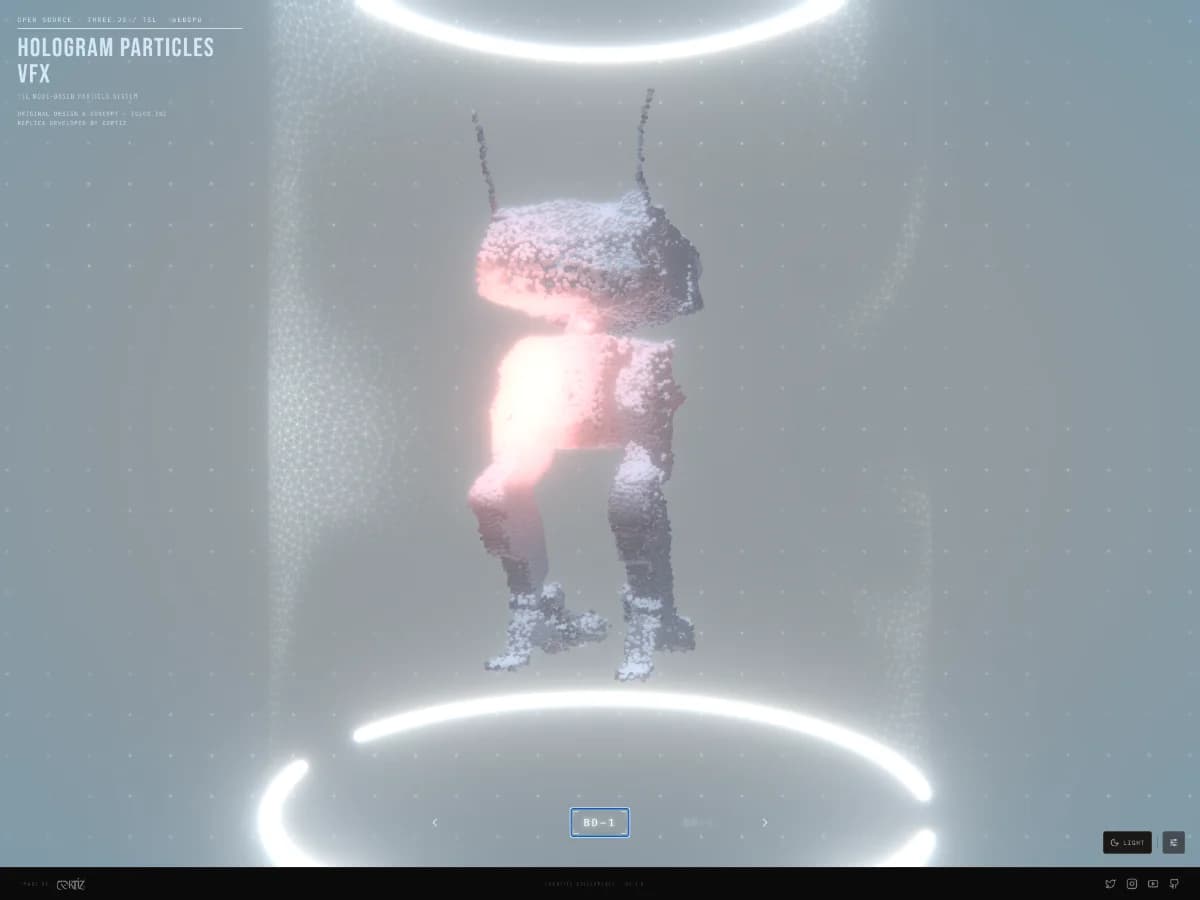 Hologram Particles VFX website preview by Christian Ortiz