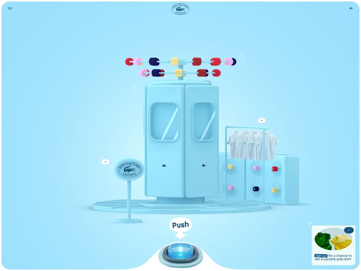The Lacoste Polo Factory Experience website preview by Merci-Michel