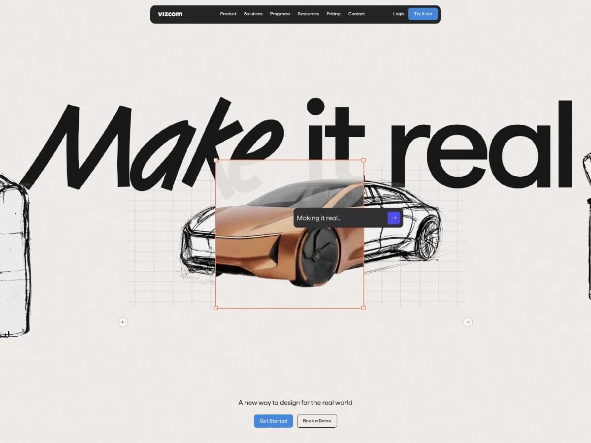 Vizcom | Turn Sketches into Full-Fidelity 3D Renders, Instantly website preview by OFF+BRAND