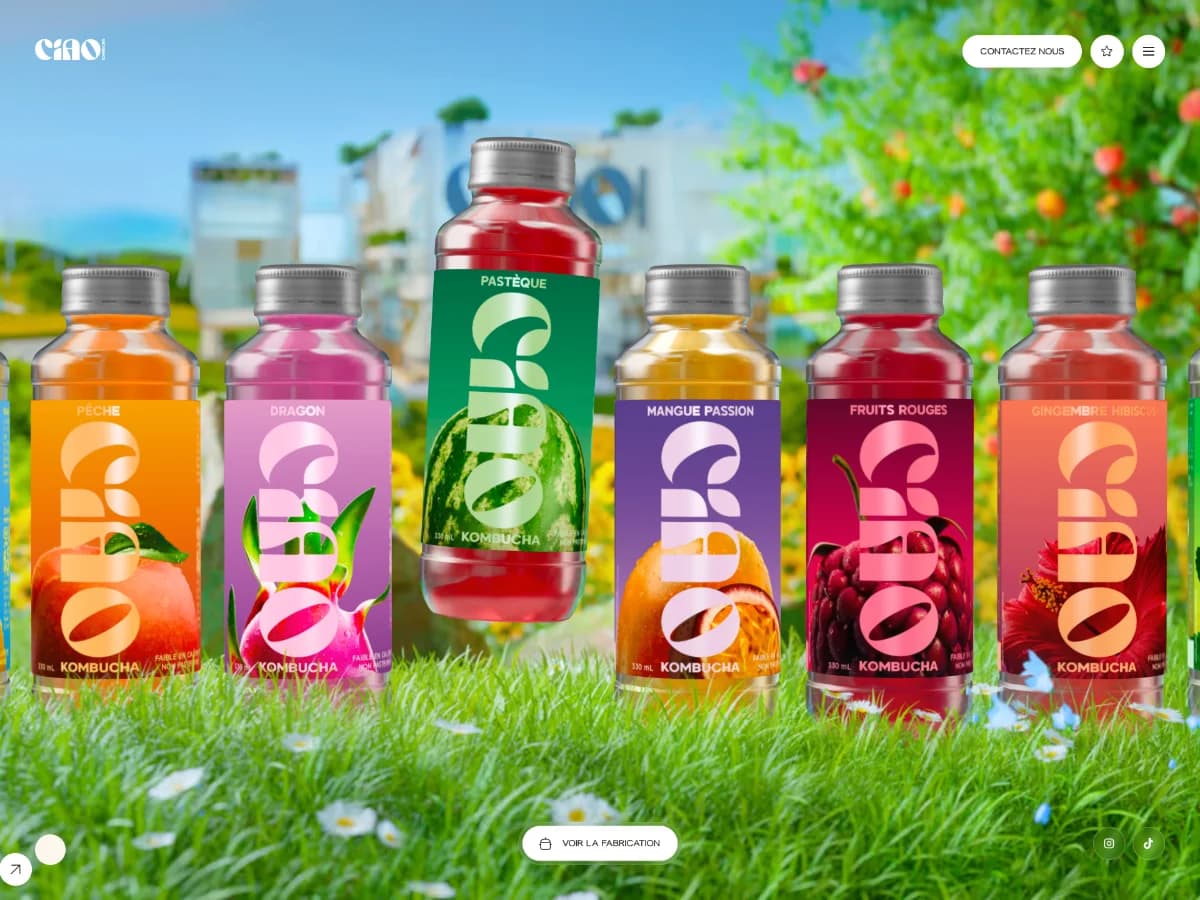 Ciao Kombucha – Naturelle, faible en sucre, riche en probiotiques website preview by Skaald