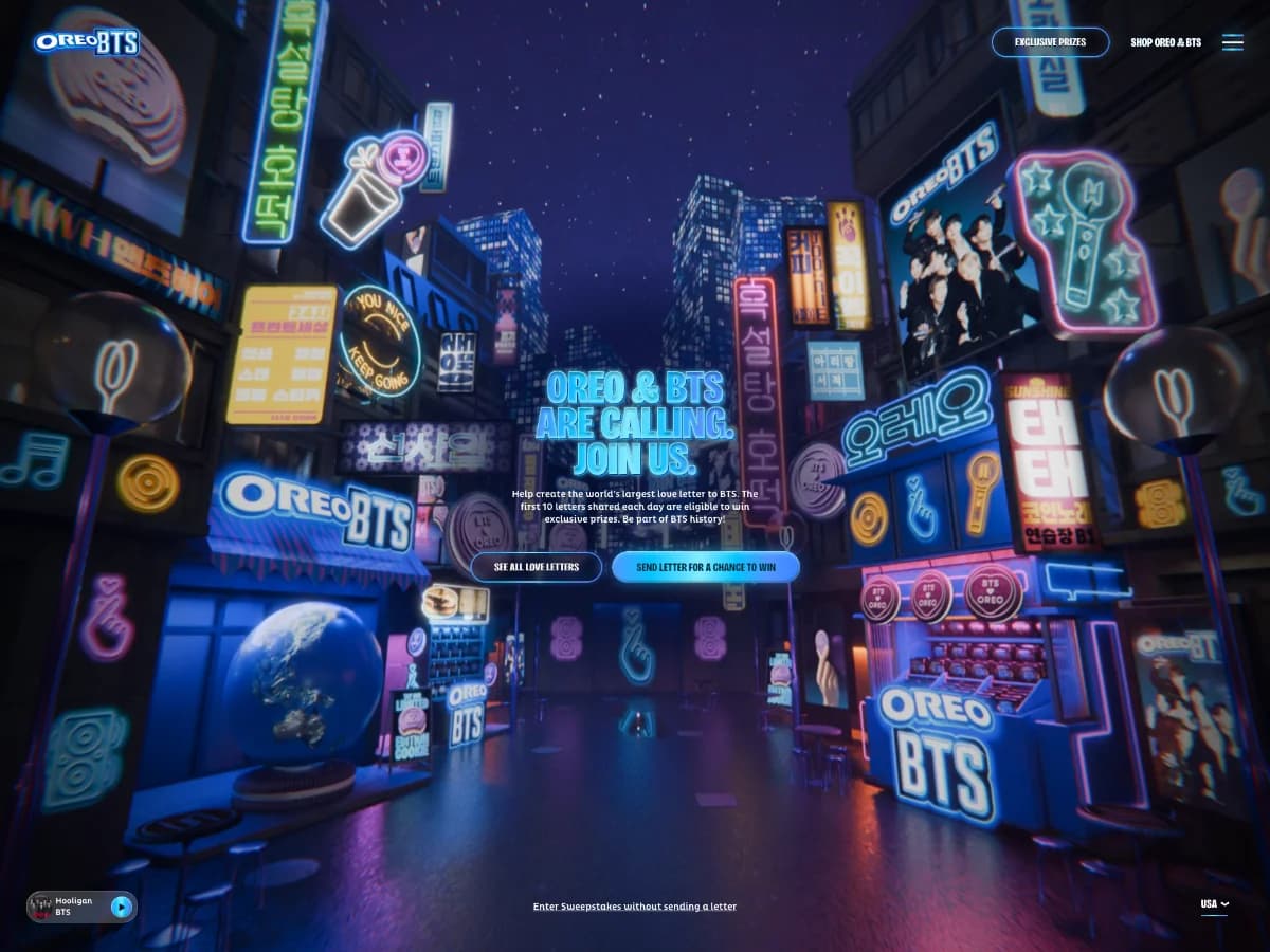 OREO & BTS — Biggest Love Letter website preview by Glenn Catteeuw