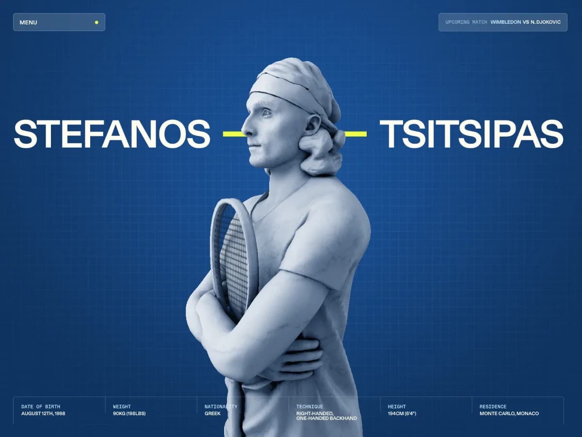 Stefanos Tsitsipas website preview by OFF+BRAND
