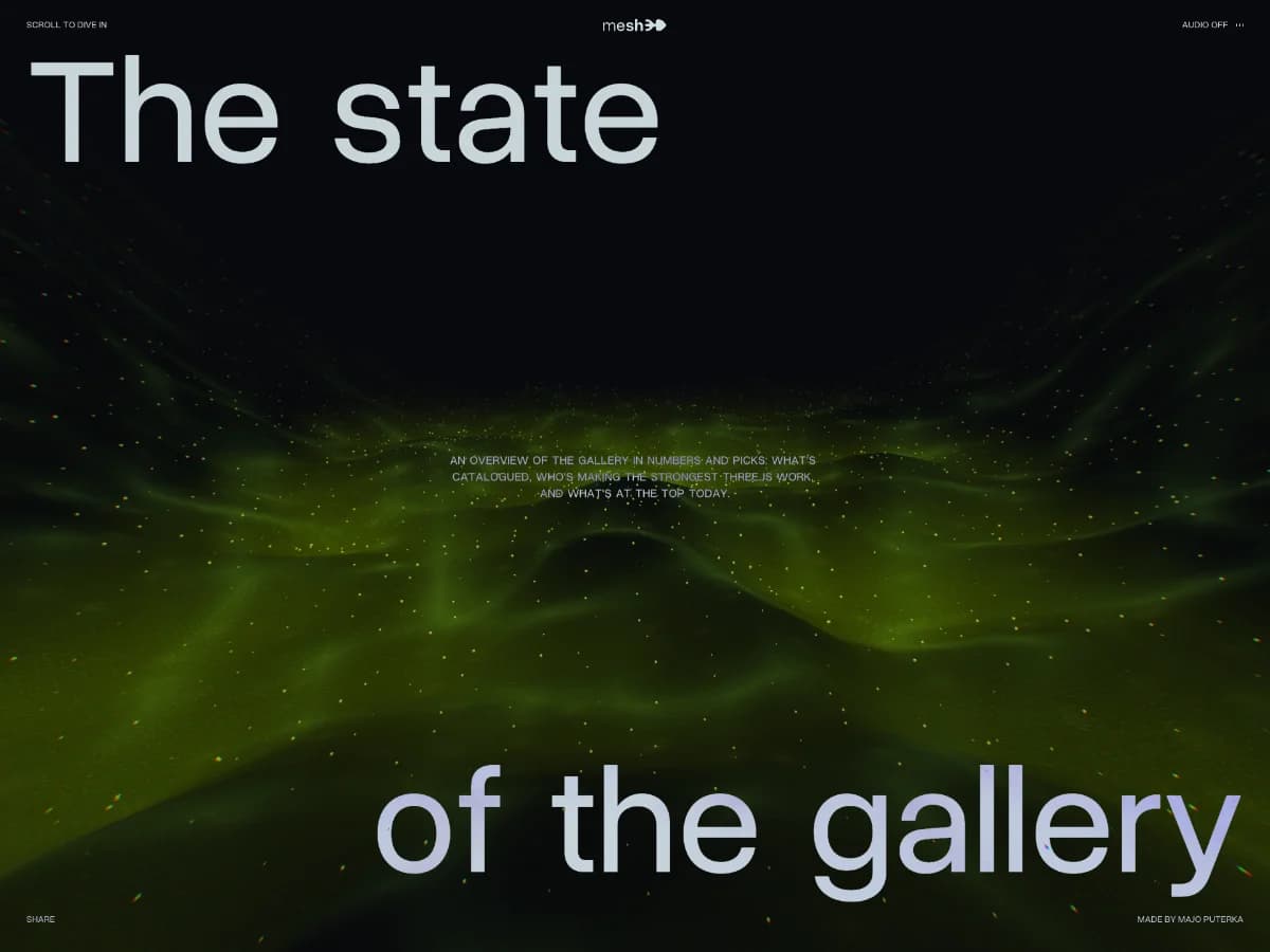 The state of the gallery | mesh3d website preview by Majo Puterka