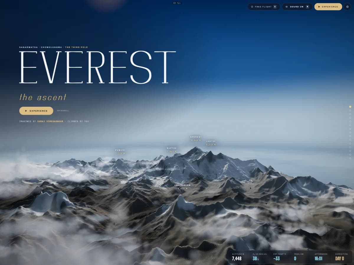 Everest · The Ascent website preview by Suraj Viregaonkar
