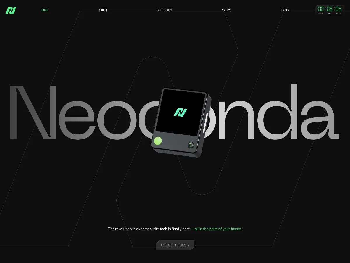 Neoconda | The Revolution in Cybersecurity Tech website preview by Parentheses
