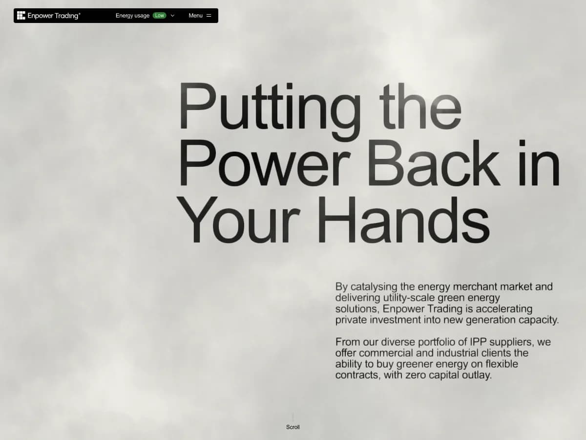 Enpower Trading website preview by Julien Renau