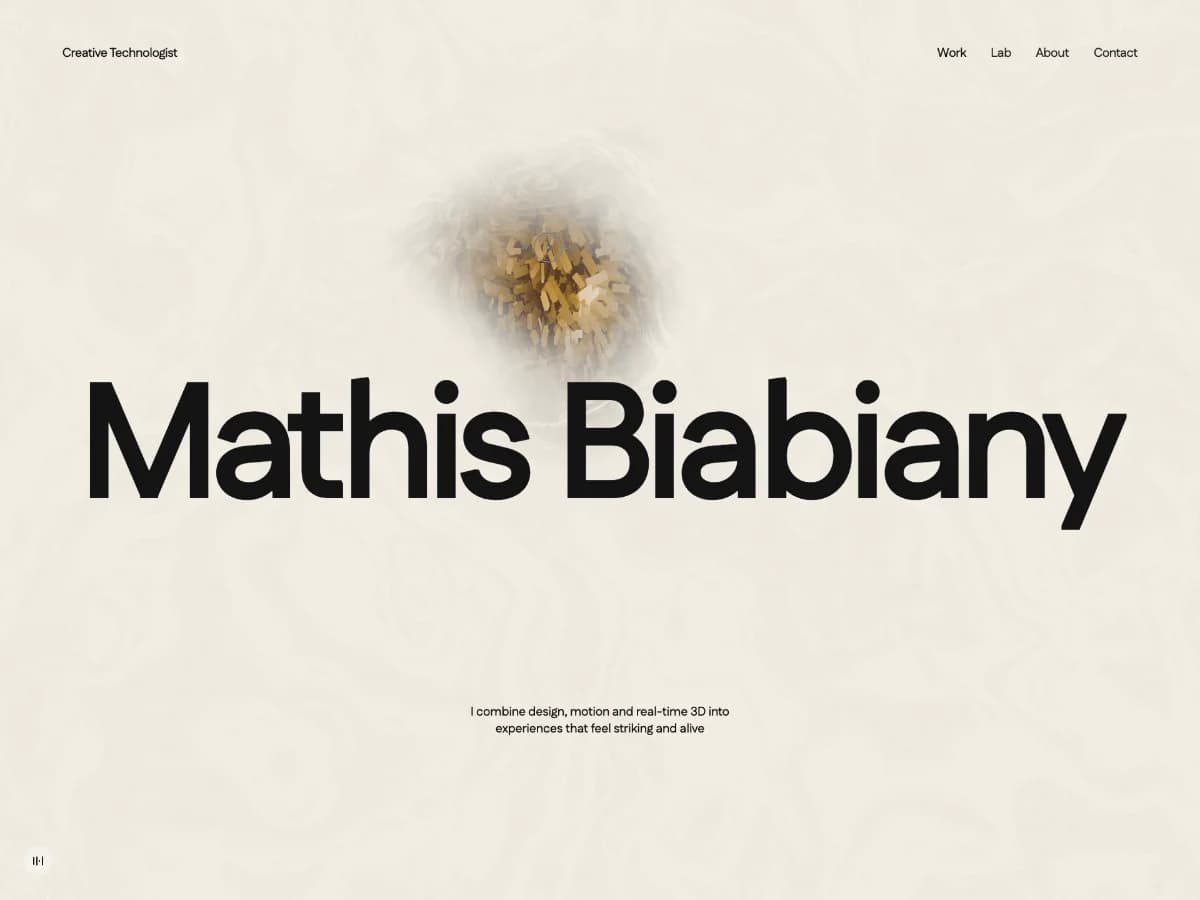 Mathis Biabiany — Creative Technologist website preview by Mathis Biabiany
