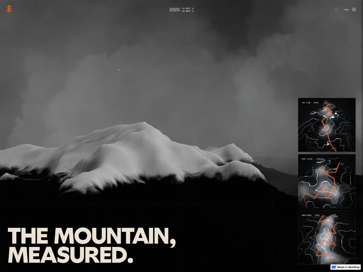 Ridgeline — Topographic 3D Mountain Terrain Surveys website preview by Filip Zrnzevic