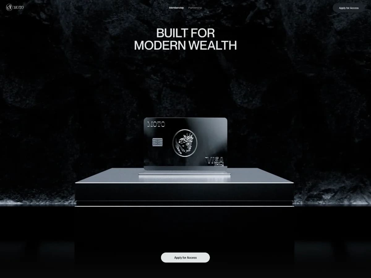 Moto Card | Homepage website preview by Properly Studio
