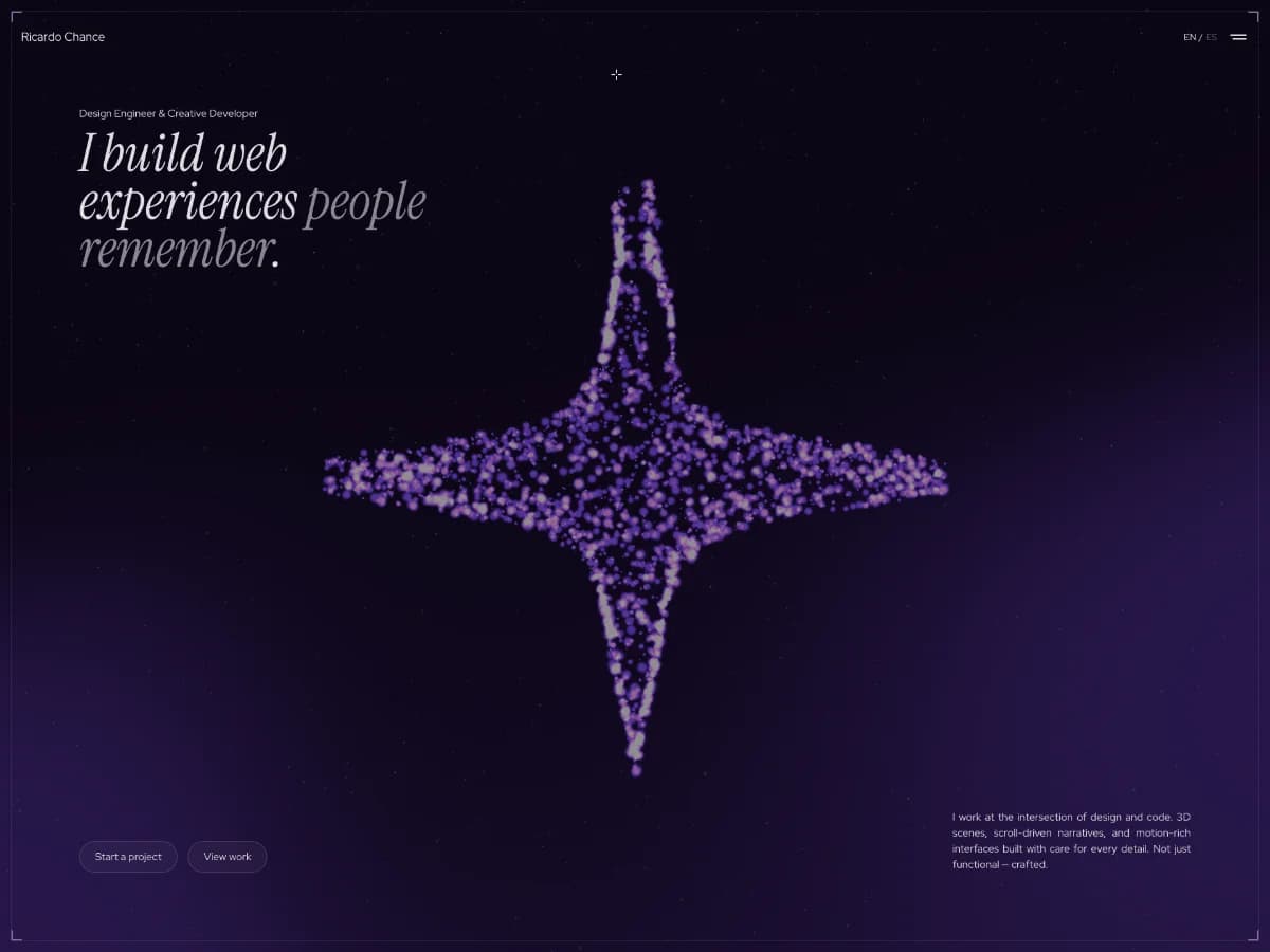 Ricardo Chance — Design Engineer & Creative Developer website preview by Ricardo Chance
