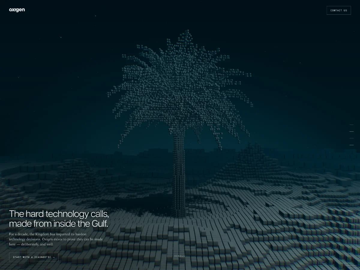 Oxigen — The hard technology calls, made from inside the Gulf website preview by Saltnhue