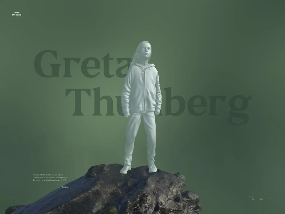 The Year of Greta website preview by Monks