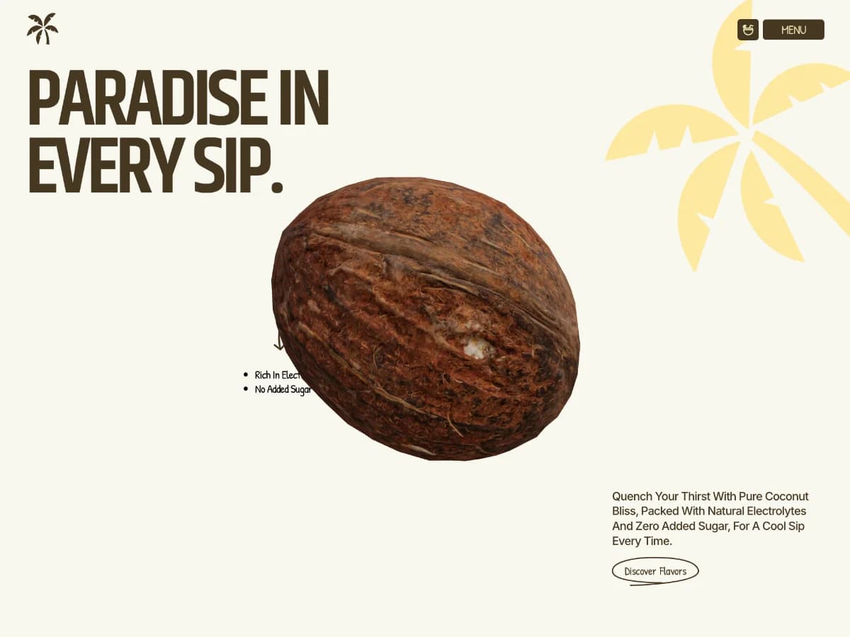 Palmo Coconut Co. - Pure Coconut Water website preview by Gaurav Verma
