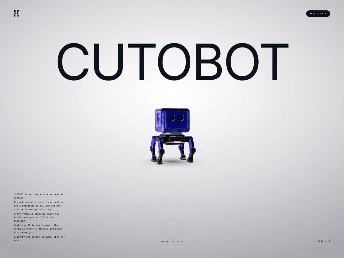 CUTOBOT website preview by HOLM & Canberk