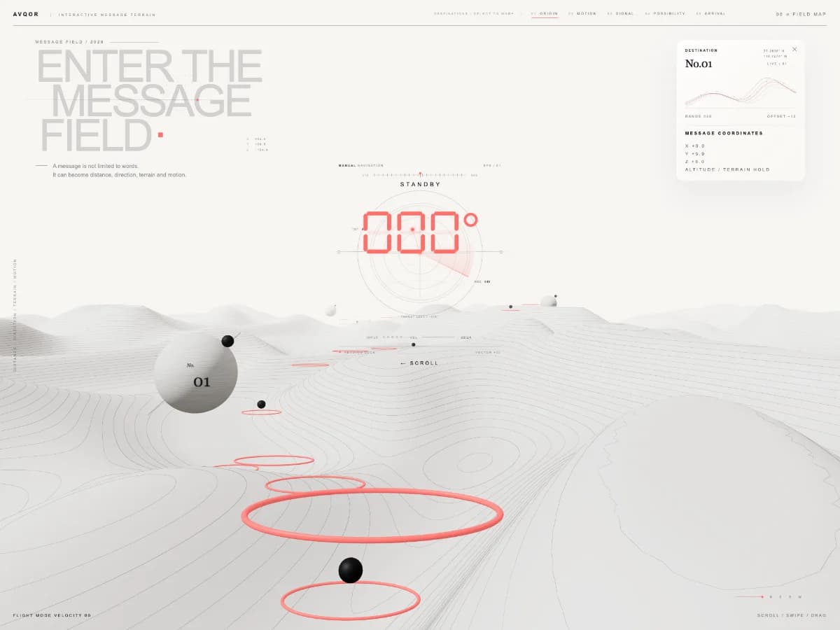 AVQOR — Message Field website preview by Takuya Harada