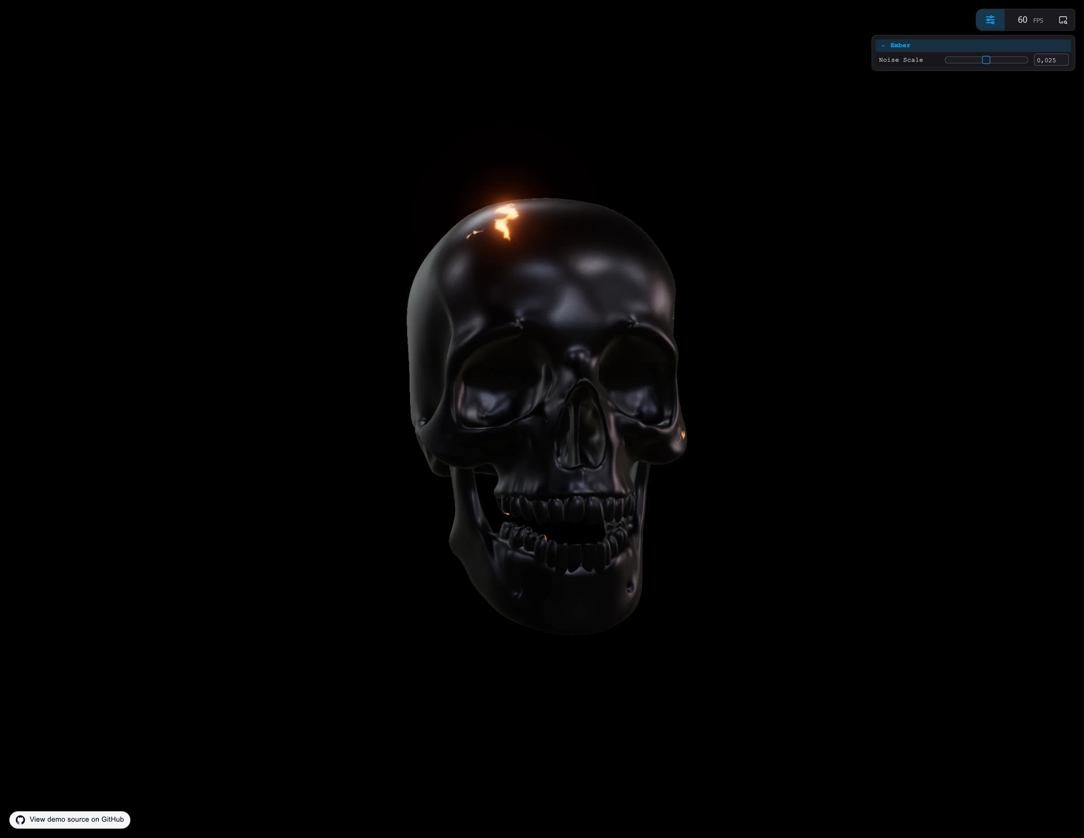 Three.js Burning Skull