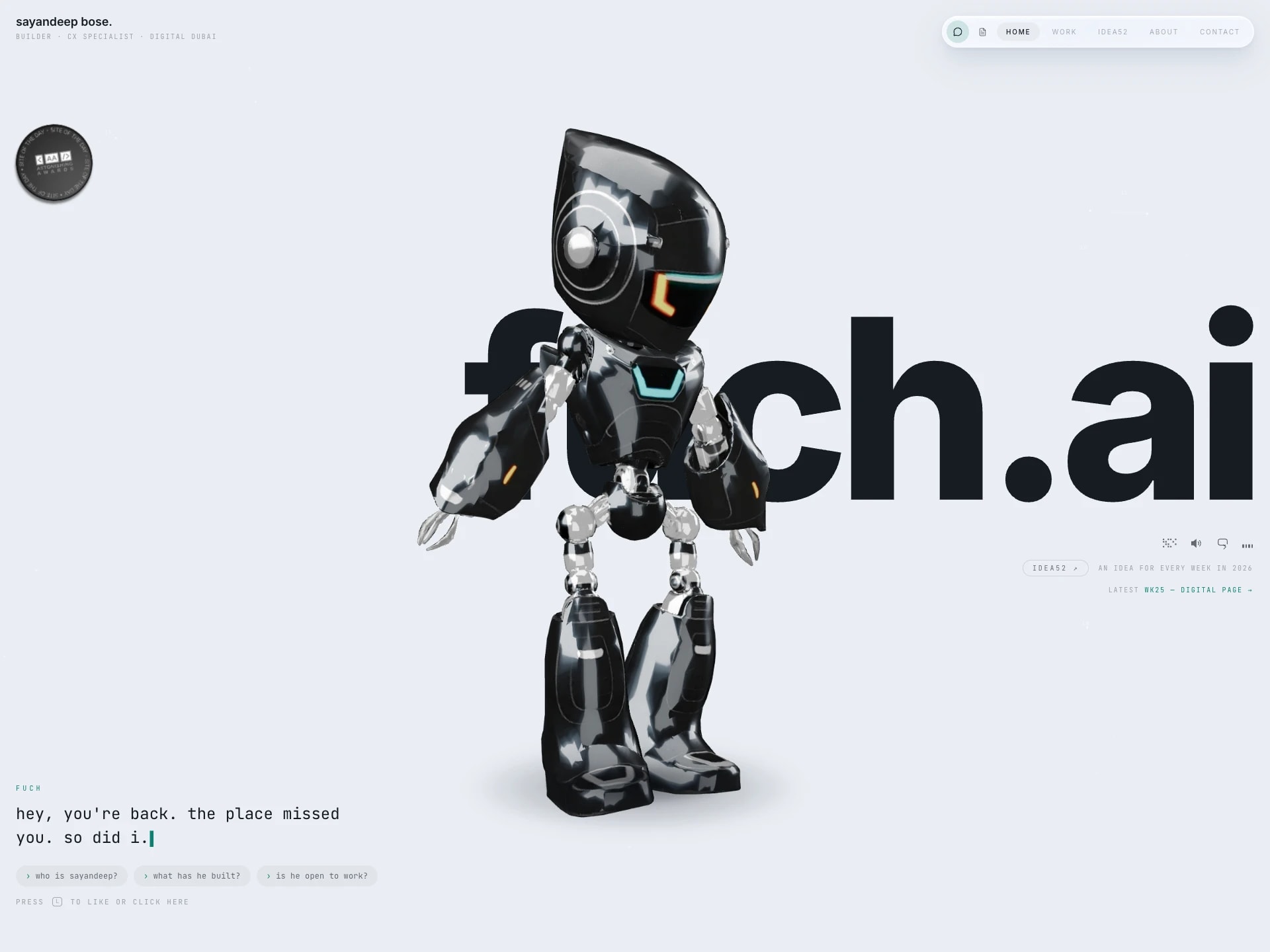 fuch.ai — Sayandeep Bose · a portfolio you meet, not read